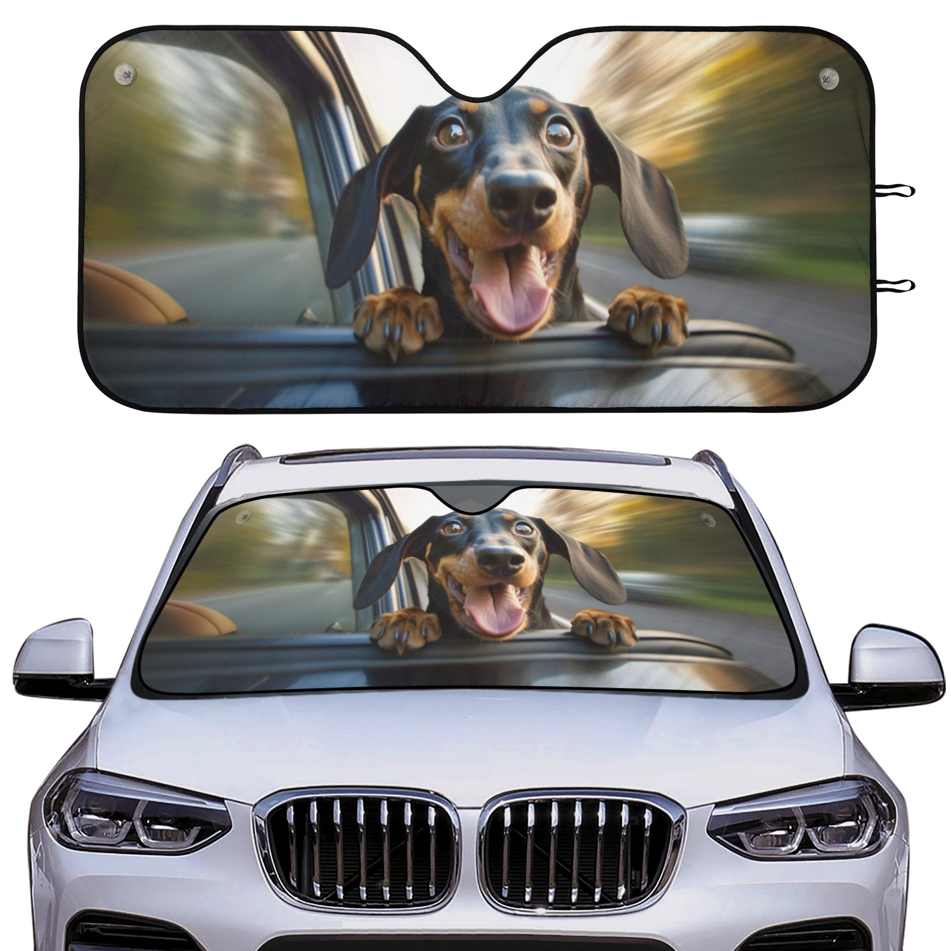 Dachshund Dog Car Sun Shade, Funny Front Windshield Coverings Blocker Auto Protector Window Visor Screen Cover Shield Men Women SUV Truck Starcove Fashion