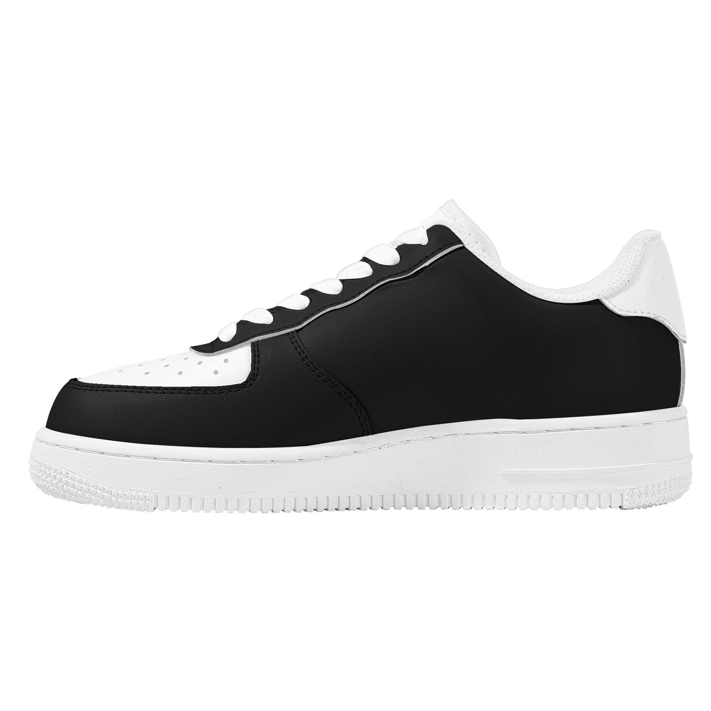 Black and White Men Vegan Leather Shoes, Sneakers Low Top Lace Up Custom Designer Flat Casual Designer Handmade Trainers