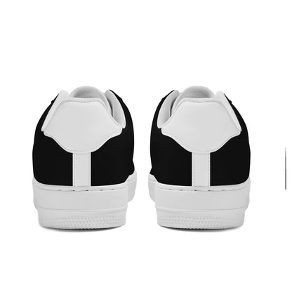 Black and White Men Vegan Leather Shoes, Sneakers Low Top Lace Up Custom Designer Flat Casual Designer Handmade Trainers Starcove Fashion