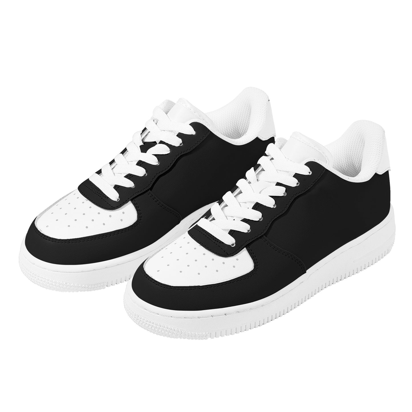 Black and White Men Vegan Leather Shoes, Sneakers Low Top Lace Up Custom Designer Flat Casual Designer Handmade Trainers Starcove Fashion
