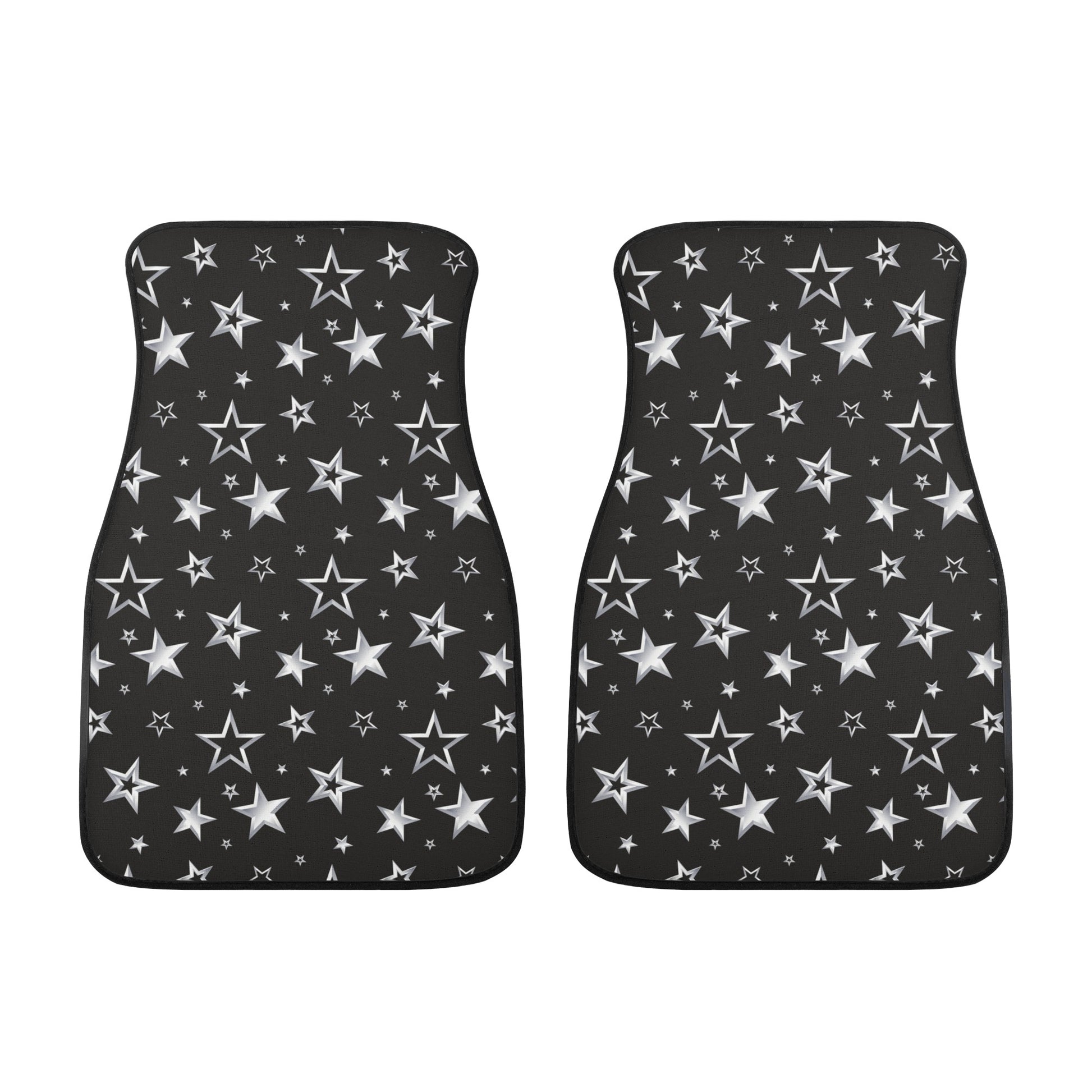 Stars Car Front and Back Floor Mats (Set of 4),  Black Print Aesthetic Auto Vehicle Suv Truck Accessories Rubber All Weather Women Men Mat Starcove Fashion