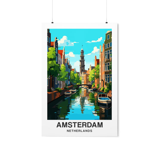 Amsterdam Canals Poster Print, Netherlands Picture Wall Image Art Vertical Travel Paper Artwork Small Large Room Office Decor Starcove Fashion
