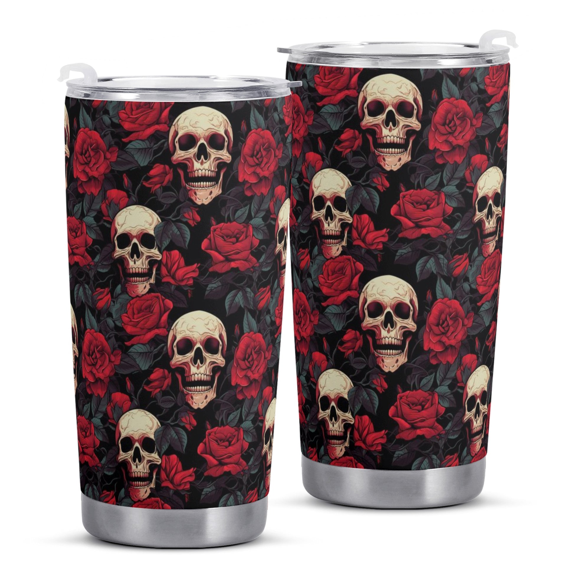 Skeleton Peace Sign Custom Insulated Tumbler Large Iced Coffee Cup