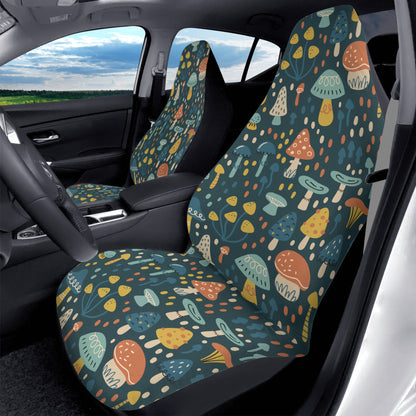 Mushroom Car Seat Covers (2 pcs), Nature Cottagecore  Pattern Auto Front Seat Dog Pet Vehicle SUV Universal Protector Accessory Men Women Starcove Fashion