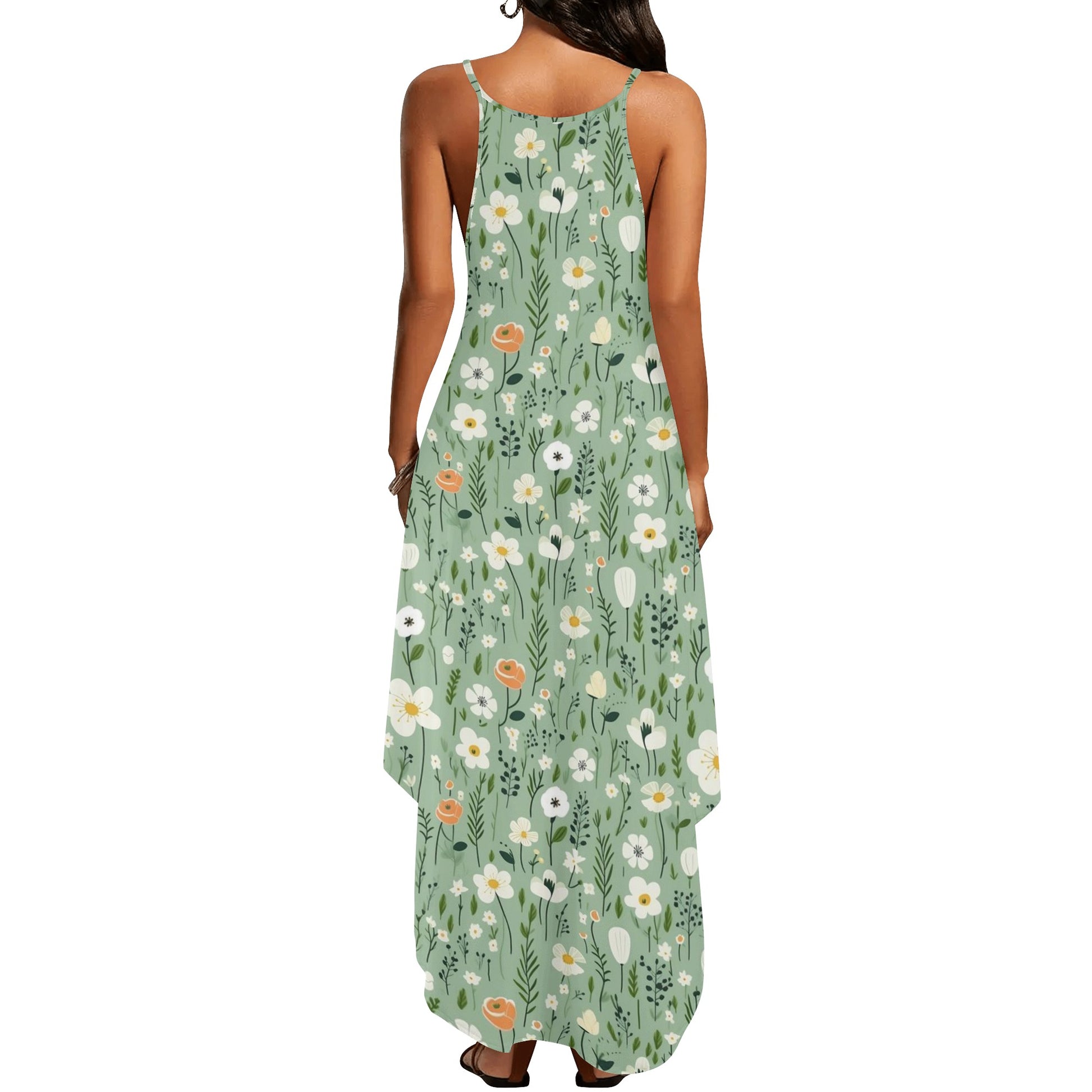 Green Floral Maxi Dress, Women Flowers Sage Green Olive Sleeveless Cas Starcove Fashion Green Floral Maxi Dress, Women Flowers Sage Green Olive Sleeveless Cas Starcove Fashion