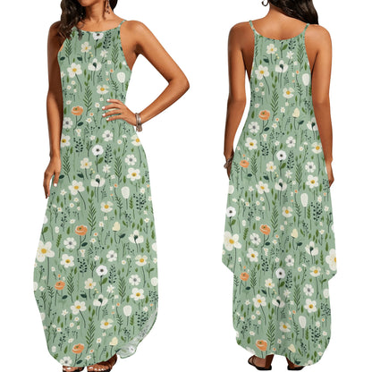 Green Floral Maxi Dress, Women Flowers Sage Green Olive Sleeveless Cas Starcove Fashion Green Floral Maxi Dress, Women Flowers Sage Green Olive Sleeveless Cas Starcove Fashion
