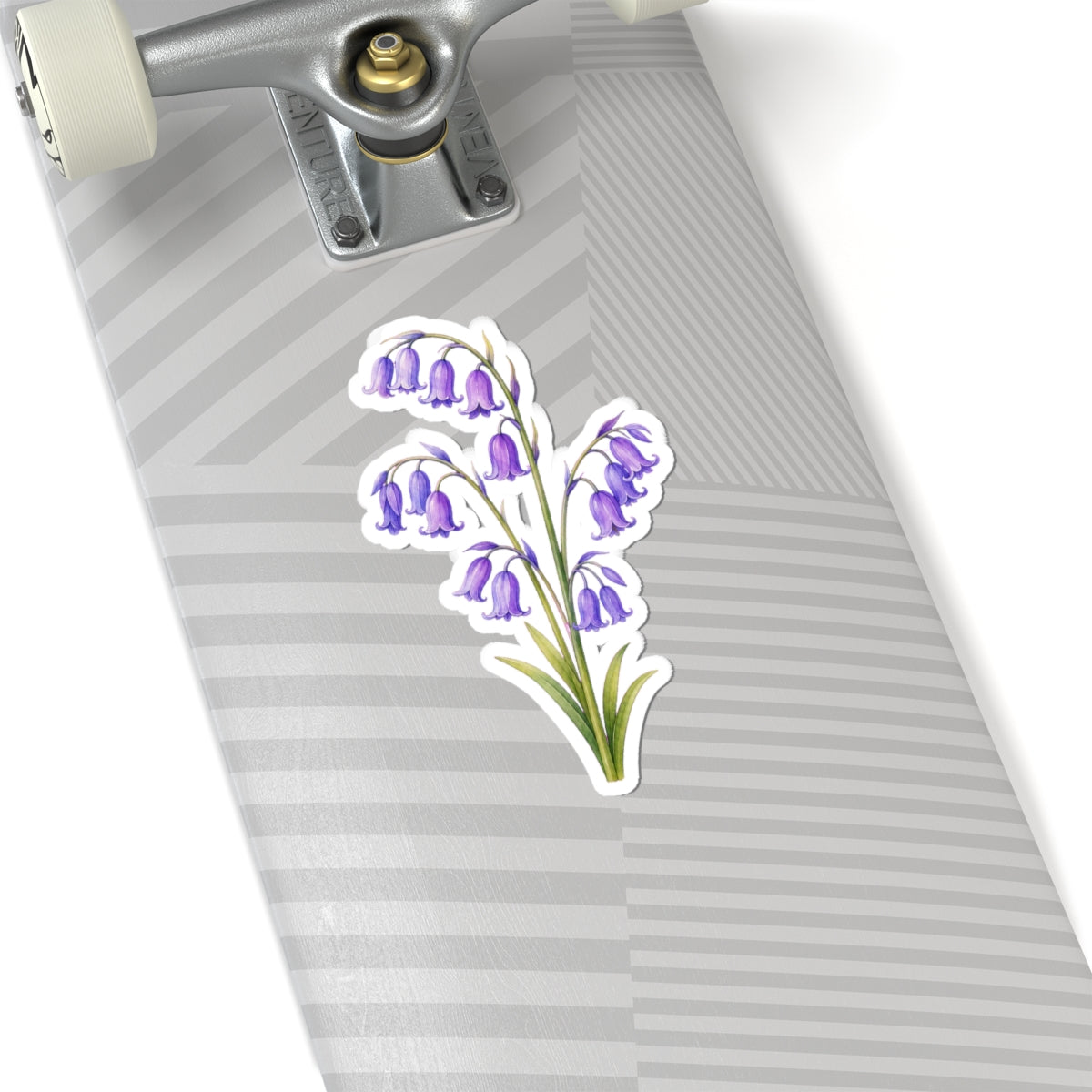 Purple Bluebell Flower Sticker Decal, Floral Watercolor Art Vinyl Cute Waterbottle Tumbler Car Waterproof Bumper Clear Die Cut Wall - Starcove Fashion