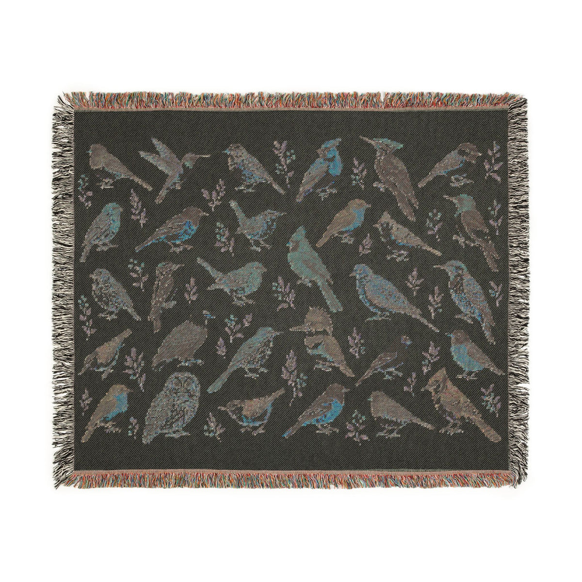 Birds Woven Blanket Tapestry, Birdwatching North American Eagle Owl Backyard Throw Small Large Cotton Small Large Wall Hanging Decorative
