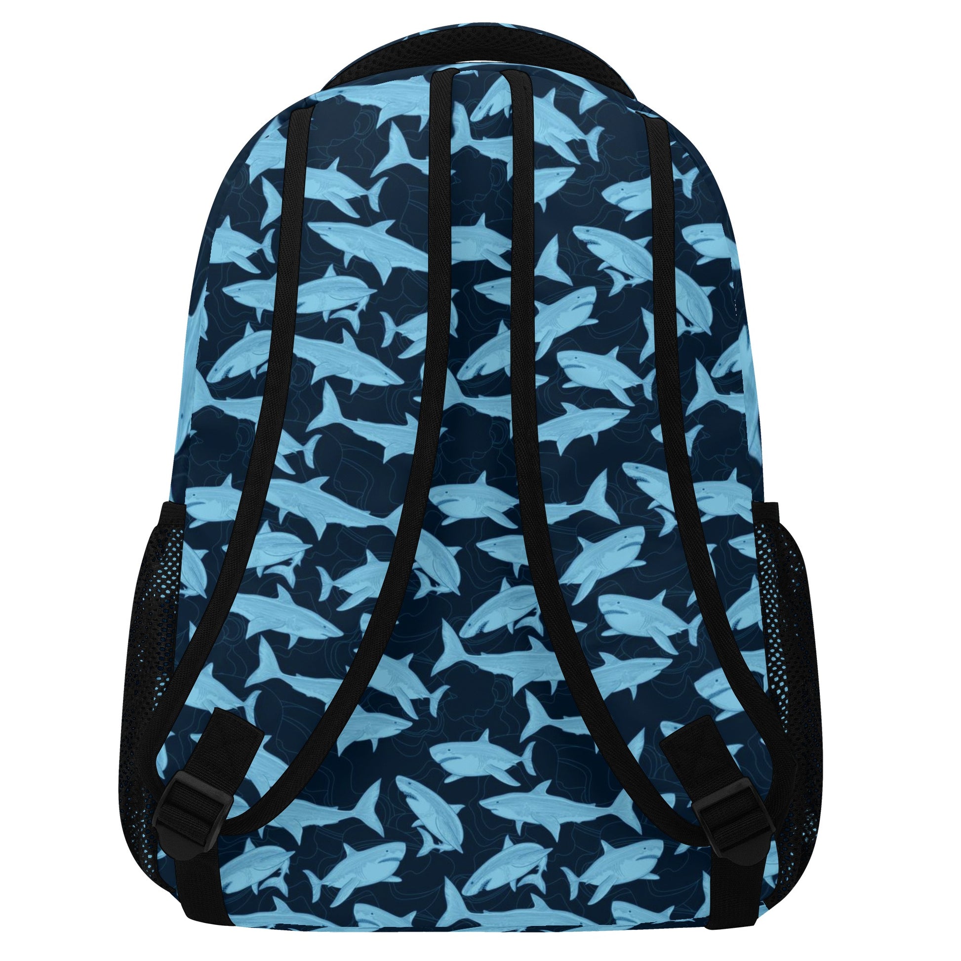 Shark Backpack, Blue Ocean Men Women Kids Gift Him Her School College Cool Waterproof Side Pockets Laptop Aesthetic Bag