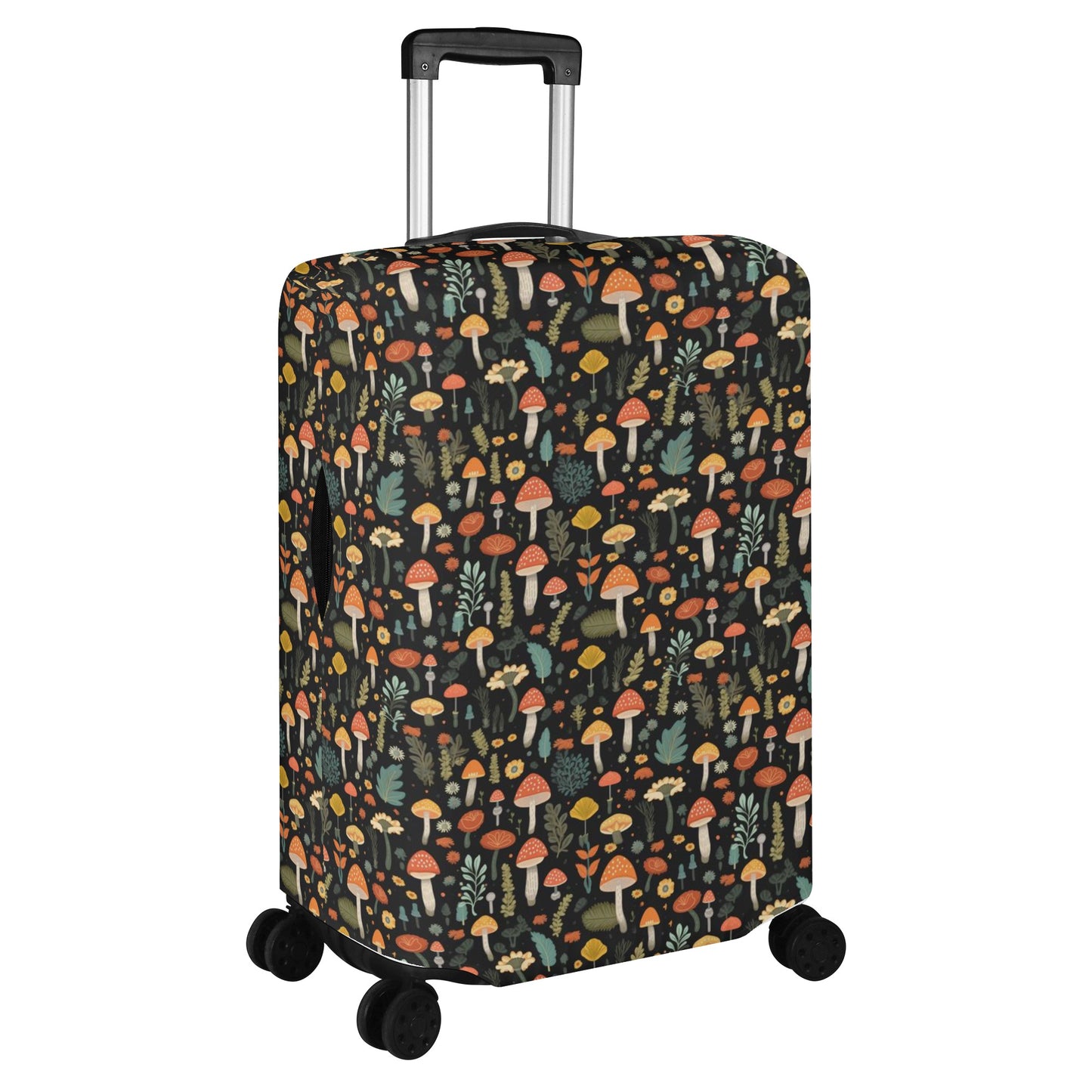 Mushroom Luggage Cover, Floral Cottagecore Suitcase Protector Hard Carry On Bag Washable Wrap Large Small Travel Aesthetic Sleeve