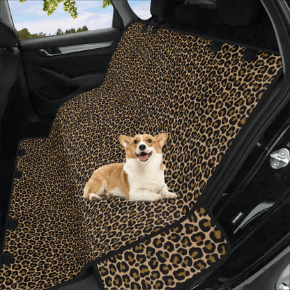 Leopard Dog Back Seat Cover, Animal Print Cheetah Cat Protector Pets Waterproof Washable Vehicle Blanket SUV Auto Truck Accessory
