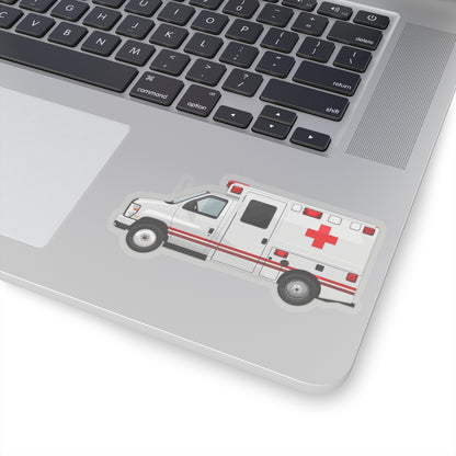 Ambulance Sticker Decal, Red Cross Emergency Vehicle EMS Art Vinyl Laptop Waterbottle Tumbler Car Waterproof Bumper Clear Aesthetic Wall