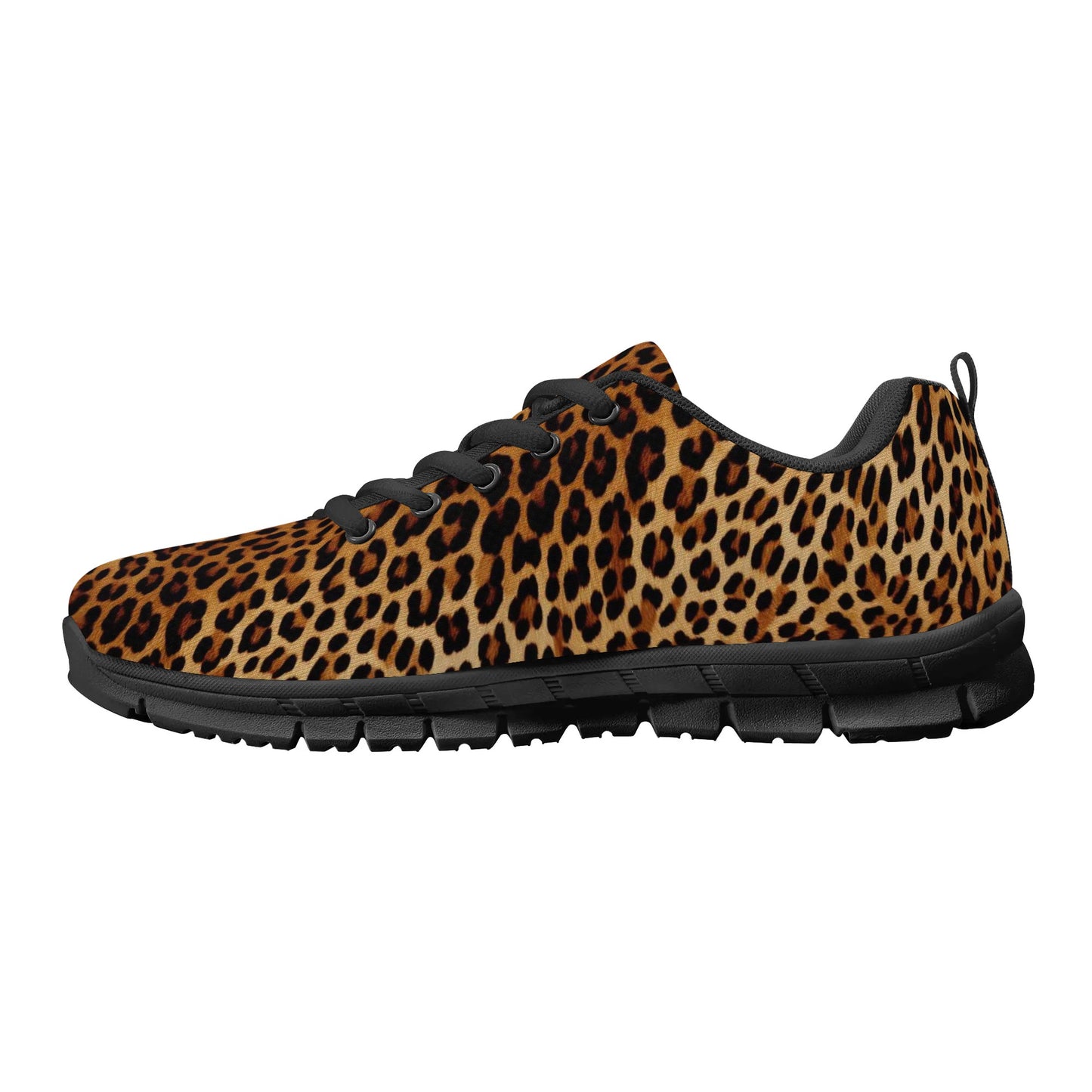 Leopard Print Women Sneakers Shoes, Animal Cheetah Brown Black