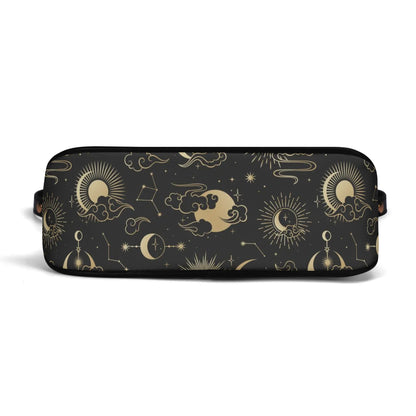 Celestial Purse Handbag Crossbody Chain, Sun Moon Space Constellation Print Vegan Leather Designer Gift Top Handle Bag with Strap Zip