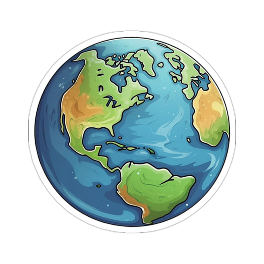 Planet Earth Sticker Decal, Blue Art Vinyl Laptop Cute Waterbottle Tumbler Car Waterproof Bumper Clear Aesthetic Die Cut Wall Starcove Fashion