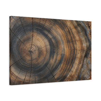 Tree Rings Canvas Gallery Wrap, Wood Farmhouse Nature Earth Watercolor Wall Art Print Decor Small Large Hanging Modern Landscape Living Room