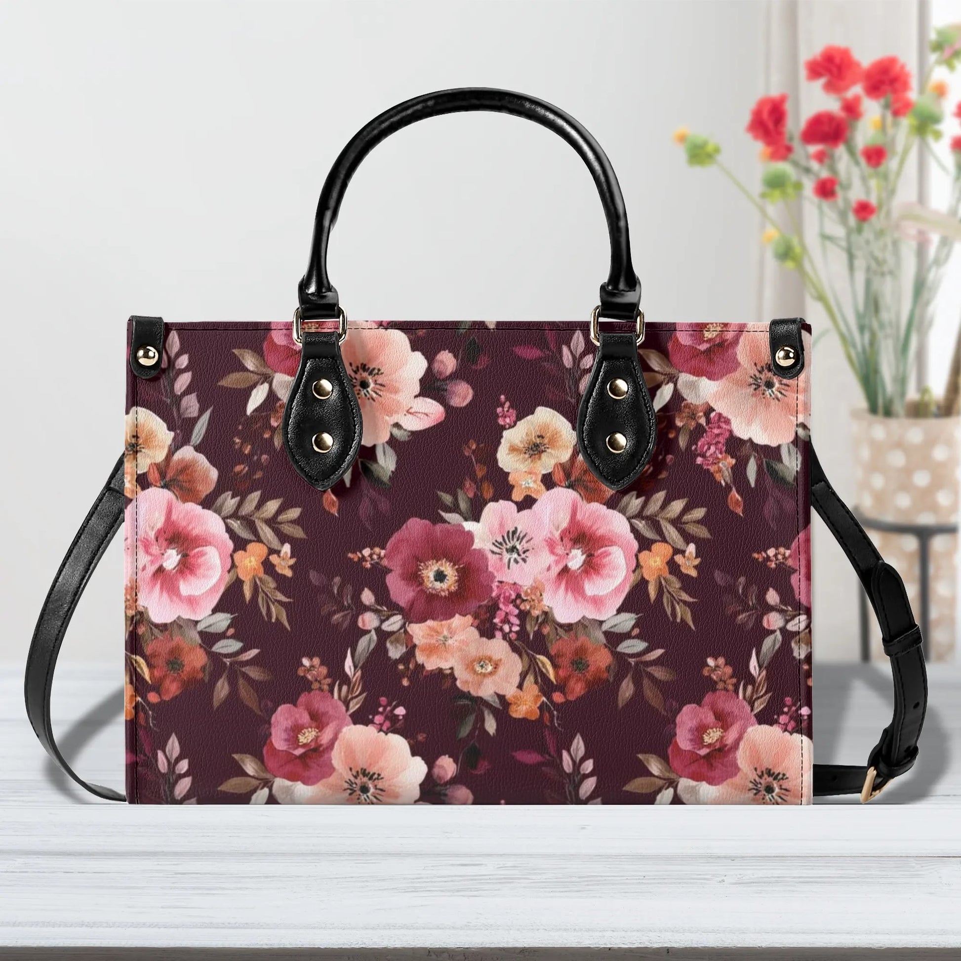 MadGrandeur PU Leather Crossbody Shoulder Bag - Large Vegan Tote Purse With Wallet, Retro Design