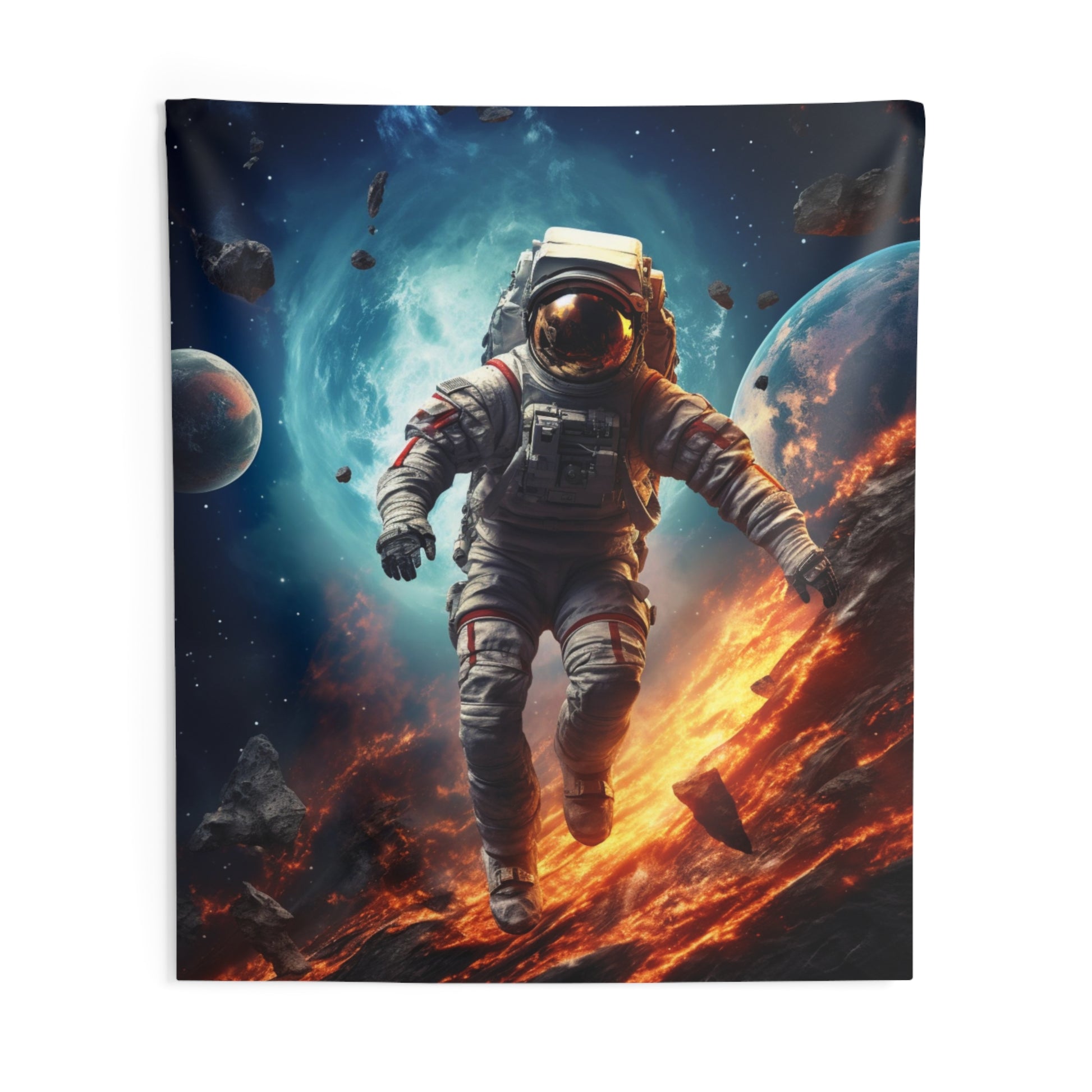 Astronaut Tapestry, Galaxy Outer Space Planets Wall Art Hanging Cool Unique Vertical Aesthetic Large Small Decor Bedroom College Dorm Room Starcove Fashion
