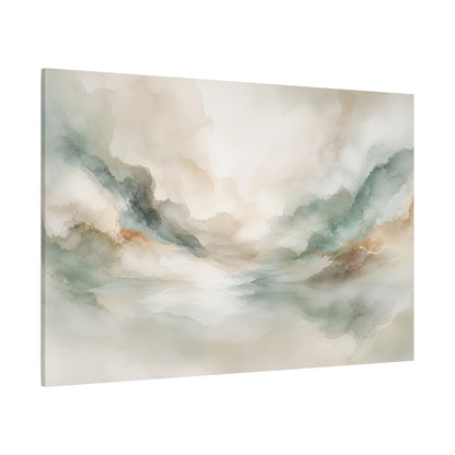 Dreamy Abstract Canvas Gallery Wrap, Sage Soft Neutral Watercolor Wall Art Print Decor Small Large Hanging Modern Landscape Living Room
