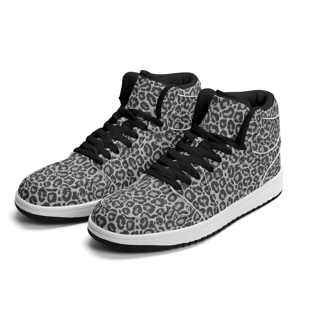 Men\'s Cheetah Athletic High-Top Sneakers in‎ White with Gray Accents ~ Size 8 Servis Cheetah High Top Sneakers – KommandoStore main image 3