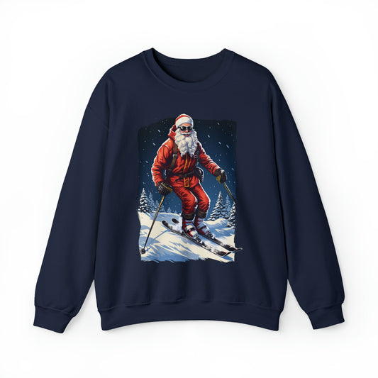 Santa Claus Christmas Sweater, Ski Skiing Vintage Ugly Bad Tacky Xmas Print Women Men Vintage Funny Party Sweatshirt Starcove Fashion