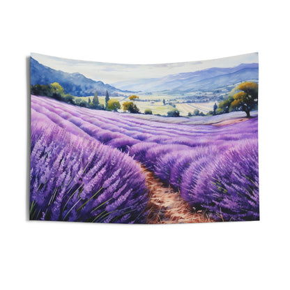 Lavender Field Tapestry, Flowers Watercolor Purple Wall Art Hanging Cool Unique Landscape Aesthetic Large Small Decor Bedroom College Dorm Starcove Fashion