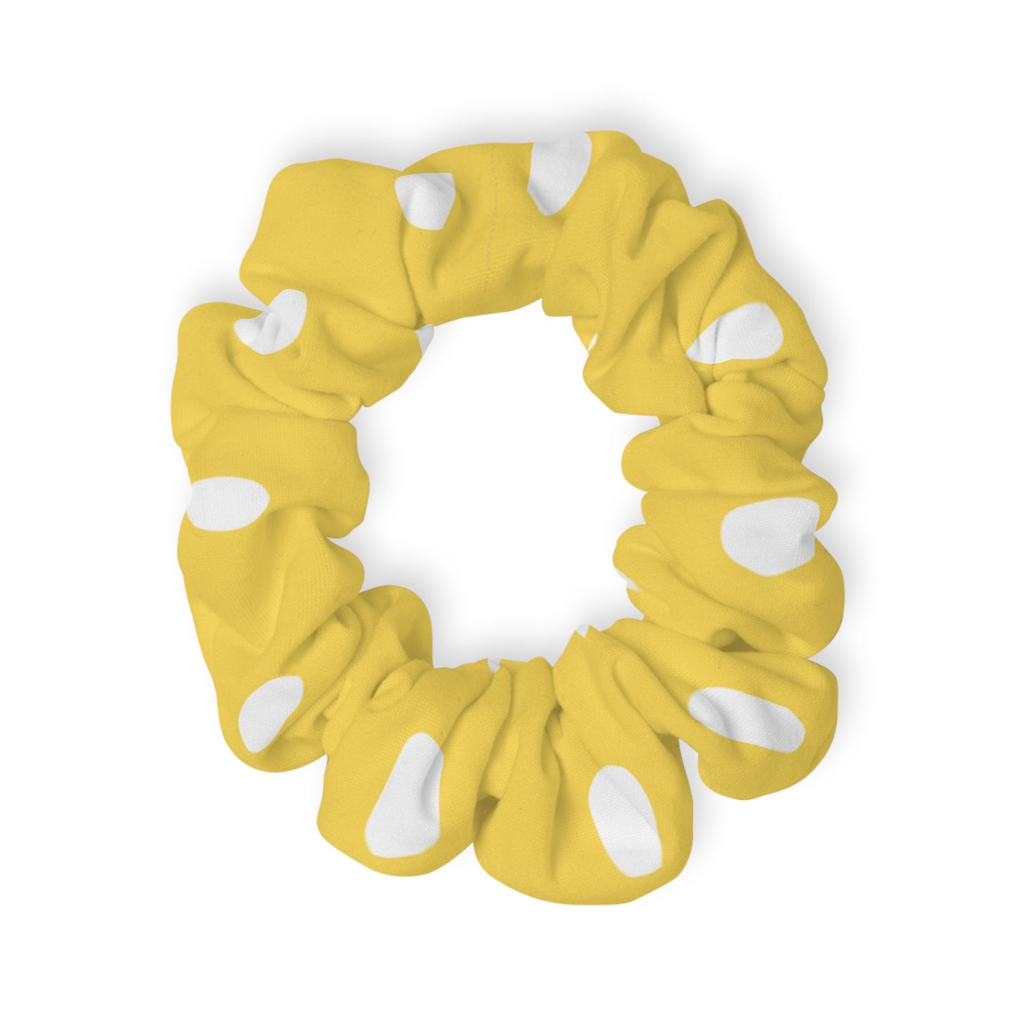 Yellow Polka Dots Scrunchie, Elastic Hair Ties Accessory  Print Cute Holder Soft Silky Tie Bow Cute Scarf Designer - Starcove Fashion