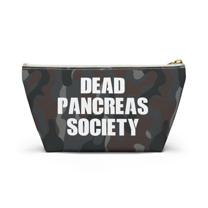 Dead Pancreas Society Bag, Diabetes Fun Diabetic Supply Carrying Case DT1 Gift Camo Accessory Small Large Zipper Pouch w T-bottom