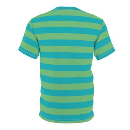 Light Blue Green Striped Tshirt, Pastel Stripes Designer Graphic Lightweight Heavyweight Crewneck Men Women Tee Top Short Sleeve Shirt - Starcove Fashion