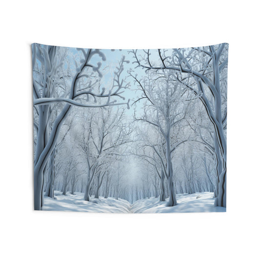 Winter Snow Forest Tapestry, Woods Wall Art Hanging Cool Unique Landscape Aesthetic Large Small Decor Bedroom College Dorm Room Starcove Fashion
