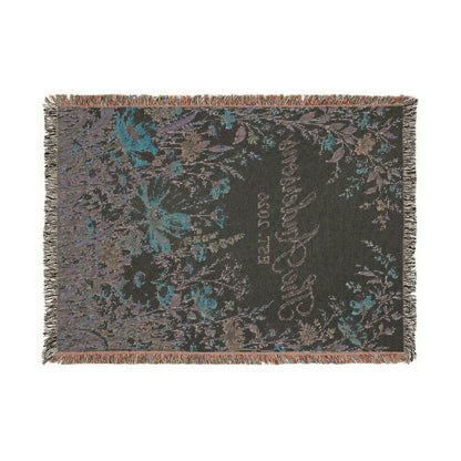 Custom Family Name Woven Blanket Tapestry, Wildflowers Throw Floral Botanical Personalized Wedding Anniversary Engagement Cotton Small Large