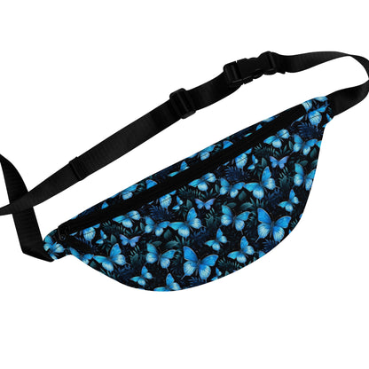 Blue Morpho Butterfly Fanny Pack, Waist Belt Bag Crossbody Women Men Hip Bum 90s Designer Shoulder Festival Waterproof Starcove Fashion