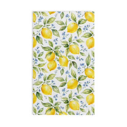 Lemon Hand Towel, Citrus Fruit Yellow Watercolor Mediterranean Guest Bath Softest Bathroom Spa Tea Cotton Kitchen Gift Her Women Linen - Starcove Fashion