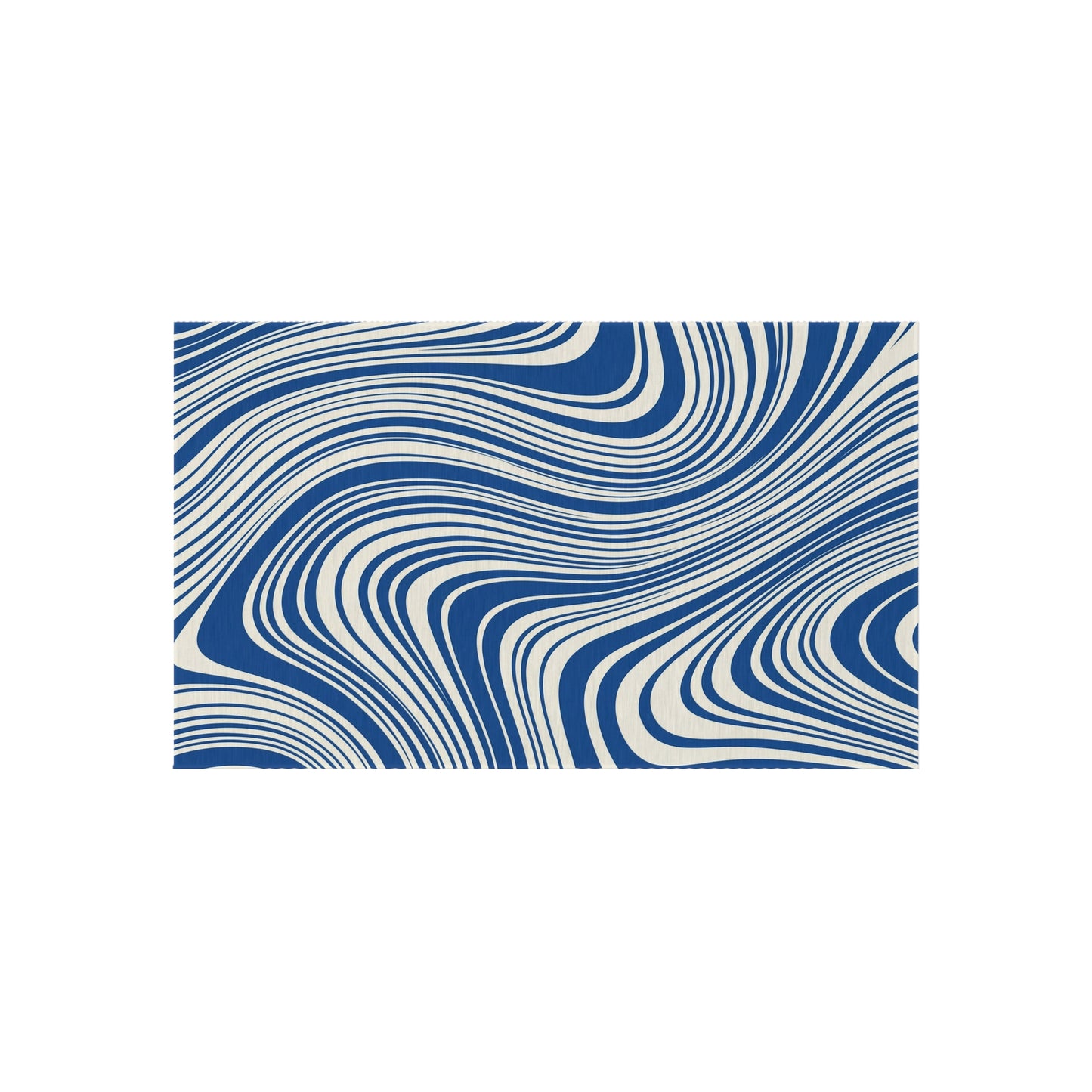 Blue Wavy Outdoor Area Rug, Geometric Modern Waterproof Patio Porch Exterior Durable Carpet Small Large 2x3 4x6 3x5 5x7 8x10 Camping Mat