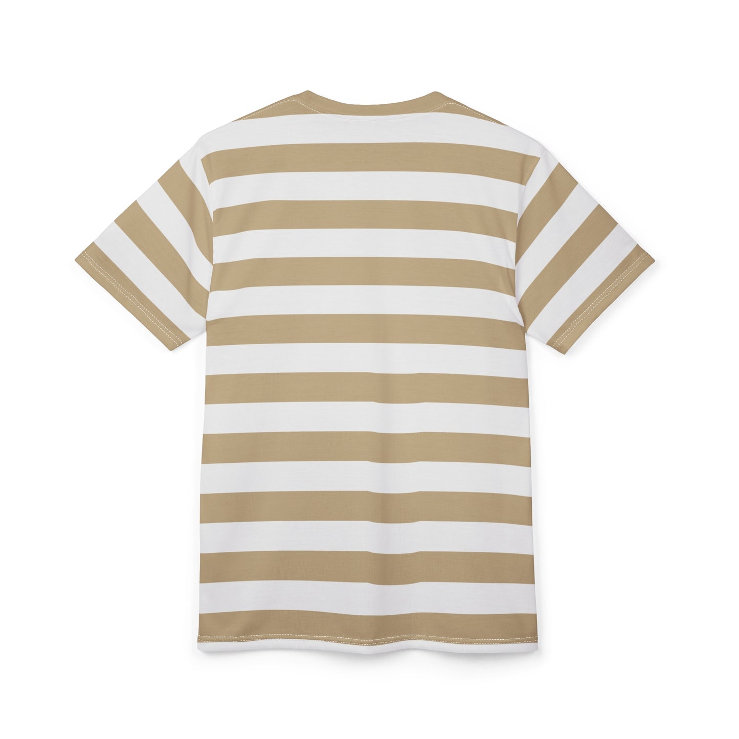 Khaki White Striped Tshirt,  Stripes Designer Graphic Lightweight Heavyweight Crewneck Men Women Tee Top Short Sleeve Shirt