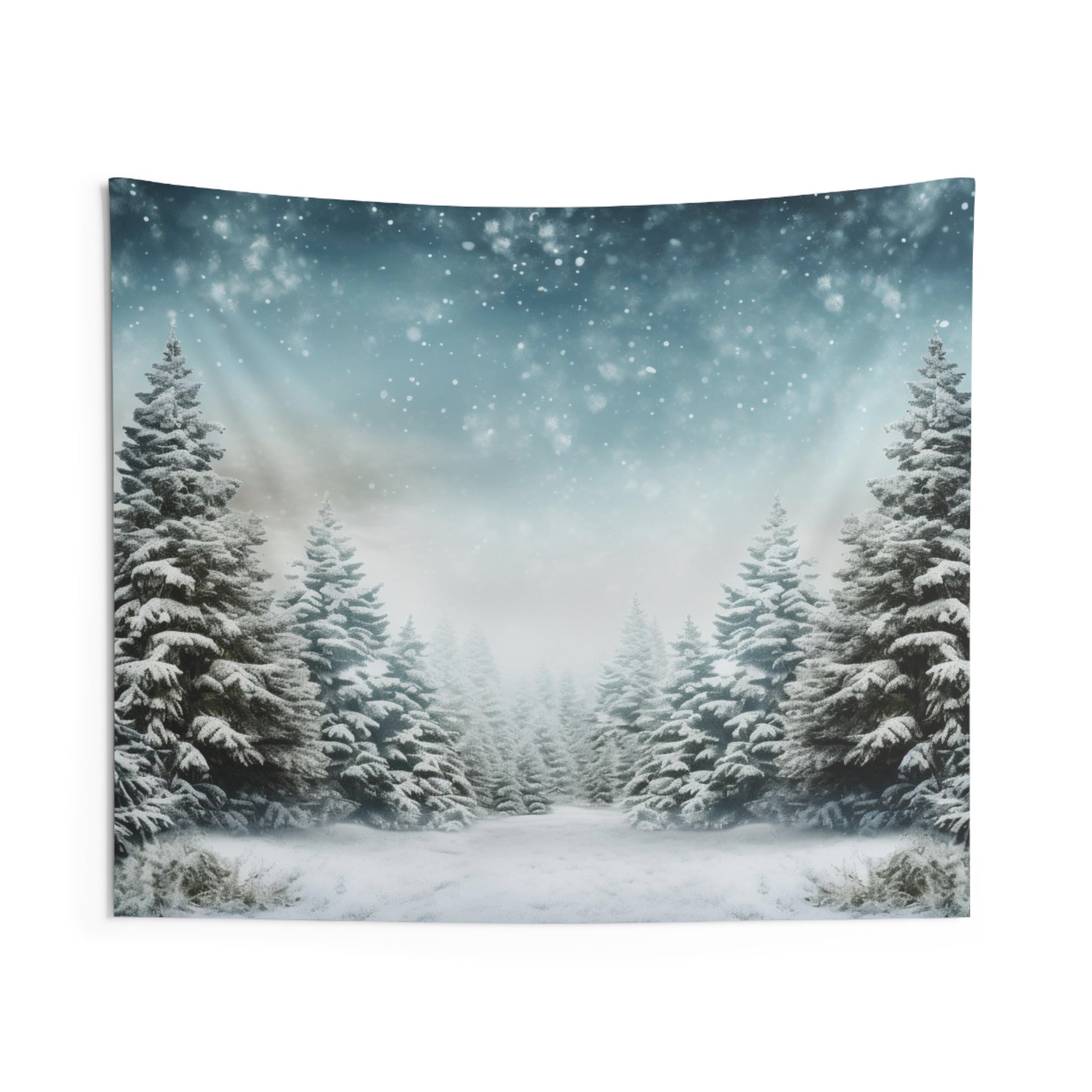 Winter Trees Tapestry, Pine Snowing Wall Art Hanging Cool Unique Landscape Aesthetic Large Small Decor Bedroom College Dorm Room Starcove Fashion