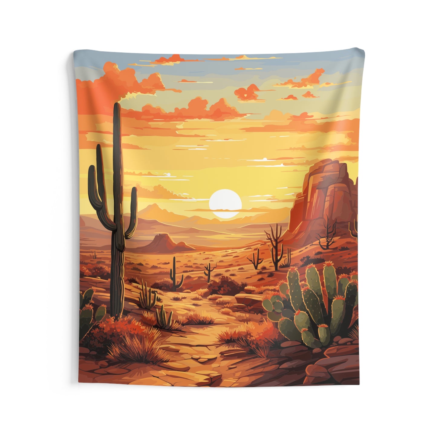 Desert Sunset Tapestry, Cactus Wall Art Hanging Vertical Indoor Aesthetic Large Small Decor Bedroom College Dorm Room Starcove Fashion