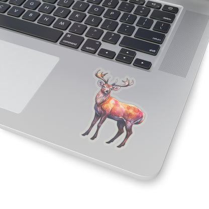Deer Sticker Decal, Animal Nature Art Vinyl Laptop Cute Waterbottle Tumbler Car Waterproof Bumper Clear Aesthetic Die Cut Wall