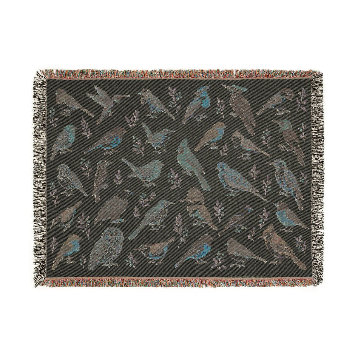 Birds Woven Blanket Tapestry, Birdwatching North American Eagle Owl Backyard Throw Small Large Cotton Small Large Wall Hanging Decorative