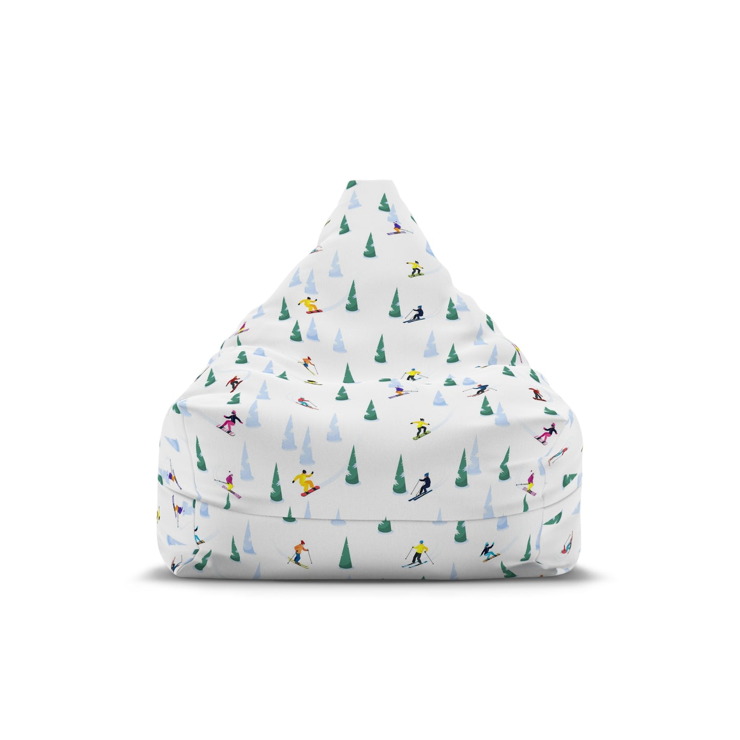 Ski Bean Bag Chair Cover, Snowboard Winter Sport Mountain Washable Triangle Small Large Adult Children Kids Sofa Dorm Decor Unfilled Sack