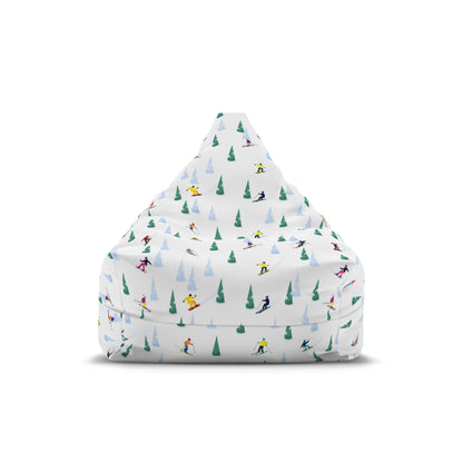 Ski Bean Bag Chair Cover, Snowboard Winter Sport Mountain Washable Triangle Small Large Adult Children Kids Sofa Dorm Decor Unfilled Sack