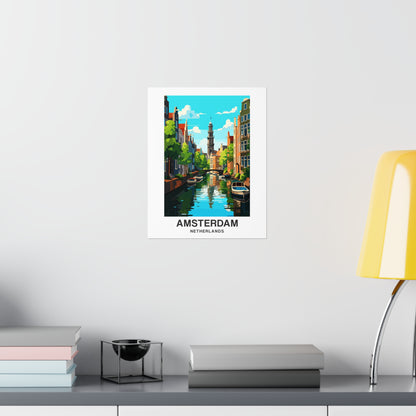 Amsterdam Canals Poster Print, Netherlands Picture Wall Image Art Vertical Travel Paper Artwork Small Large Room Office Decor Starcove Fashion