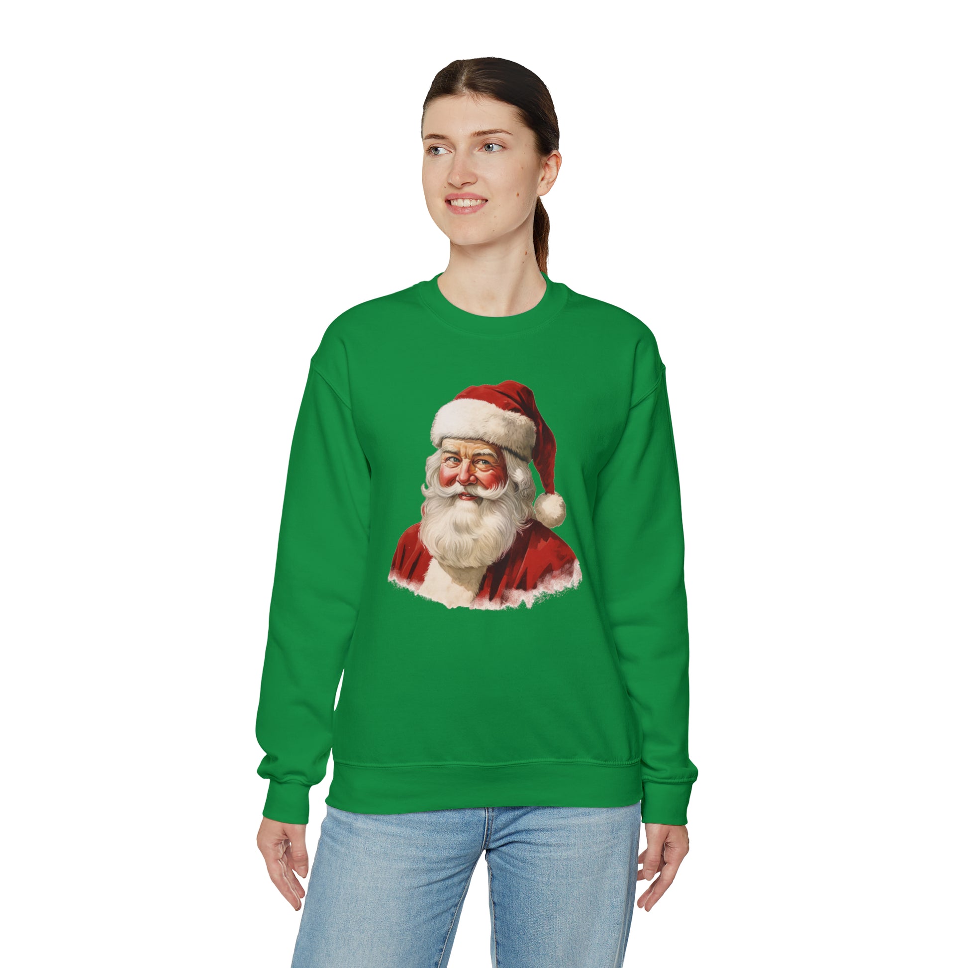 Vintage Santa Claus Sweatshirt, Retro Graphic Christmas Xmas Crewneck Fleece Cotton Sweater Jumper Pullover Men Women Aesthetic Top Starcove Fashion