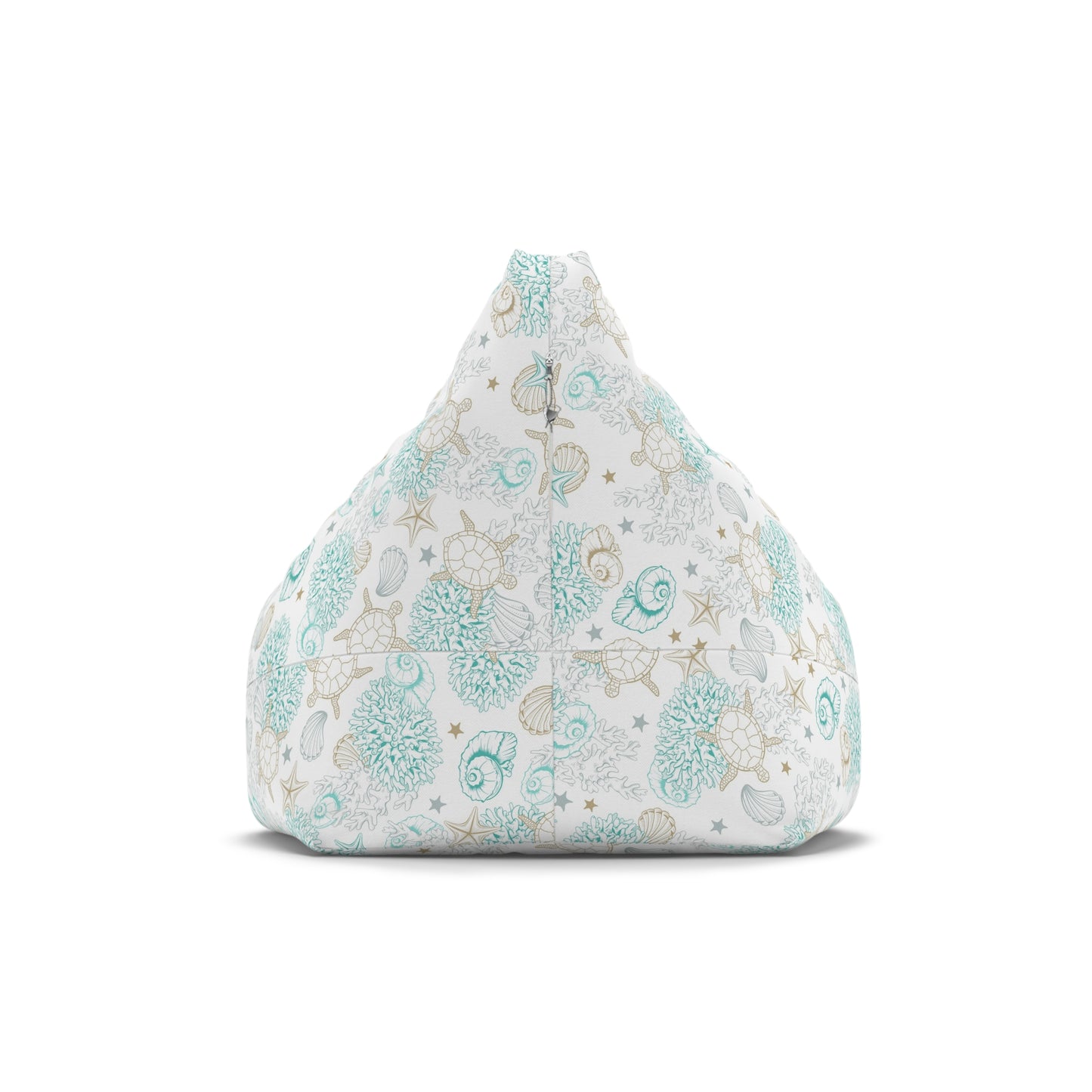 Turtle Bean Bag Chair Cover, Coastal Beach Ocean Washable Triangle Small Large Adult Children Kids Sofa Apartment Dorm Decor Unfilled Sack