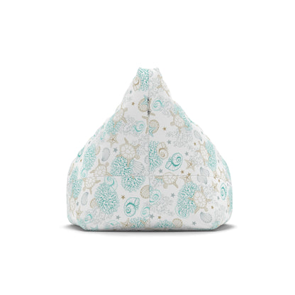 Turtle Bean Bag Chair Cover, Coastal Beach Ocean Washable Triangle Small Large Adult Children Kids Sofa Apartment Dorm Decor Unfilled Sack