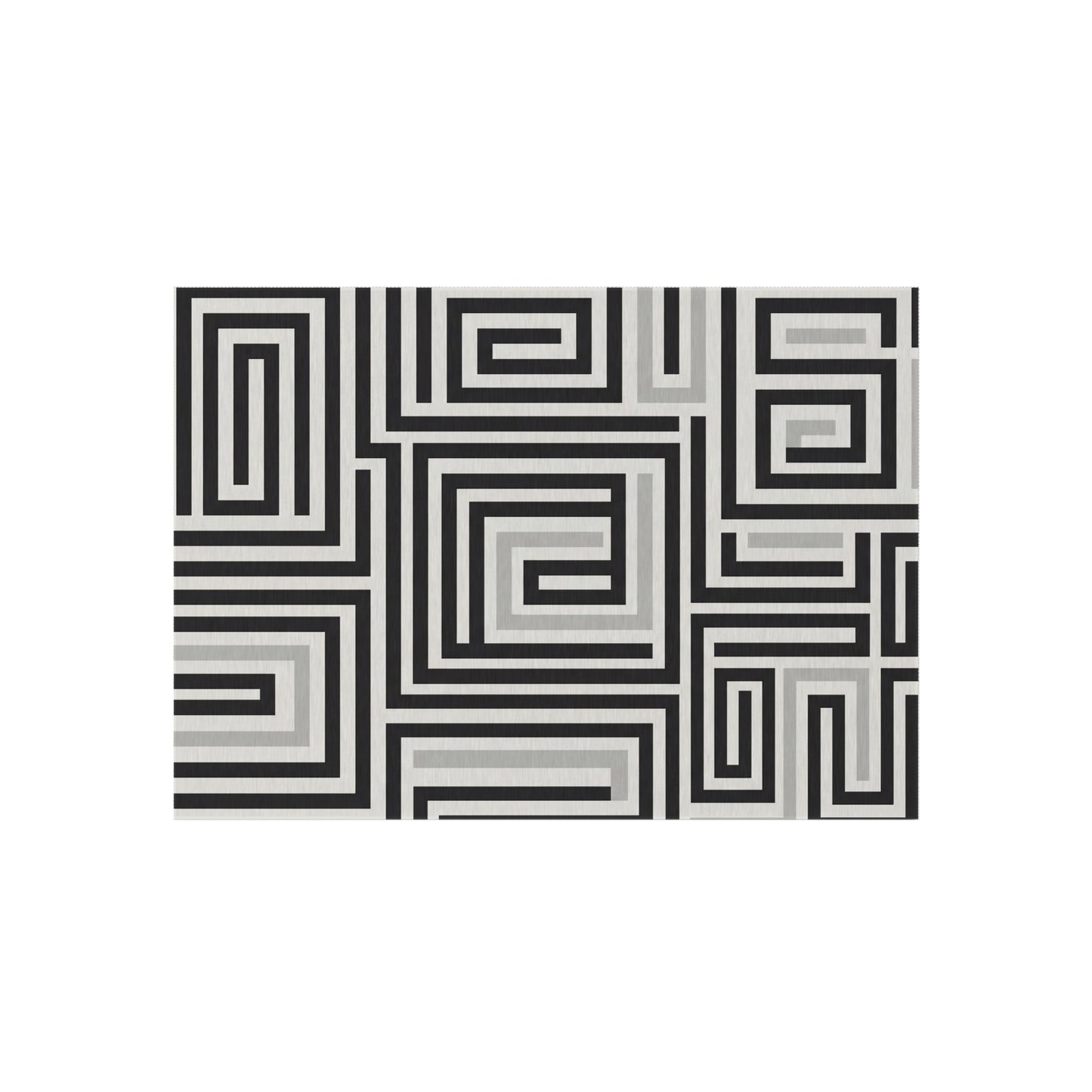 Black White Gray Outdoor Area Rug, Geometric Waterproof Patio Porch Exterior Carpet Home Floor Small Large 2x3 4x6 3x5 5x7 8x10 Camping Mat