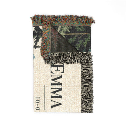 Custom Couples Blanket Throw Blanket Tapestry, Personalized Family Name Mountain Nature Cotton Fringe Small Large Bed 50x60 Wall Hanging