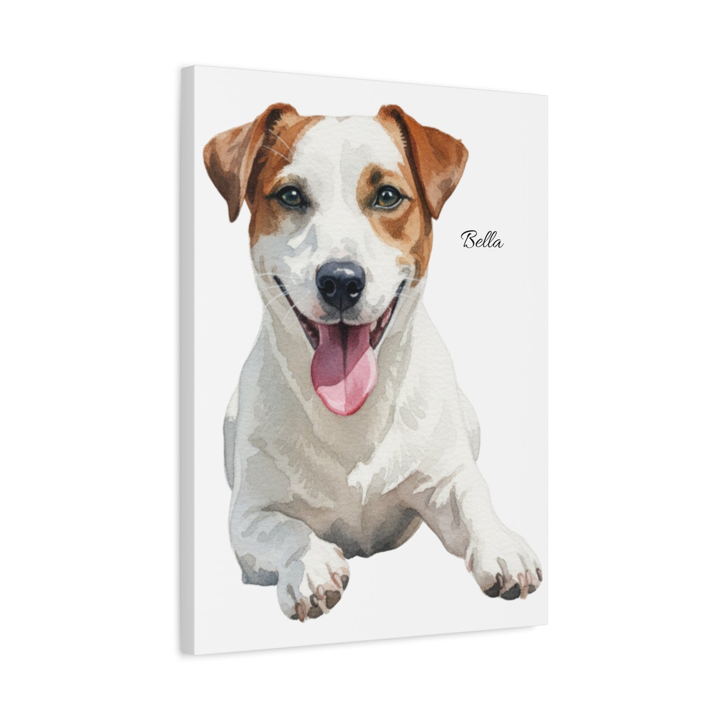 Custom Pet Portrait Canvas Gallery Wrap, Watercolor Painting Dog Cat Personalized Wall Art Print Artwork Small Large Hanging Vertical Poster