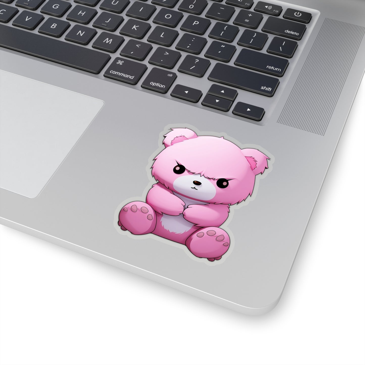 Pink Teddy Bear Sticker Decal, Grumpy Art Vinyl Laptop Cute Waterbottle Tumbler Car Waterproof Bumper Clear Aesthetic Die Cut Wall Starcove Fashion