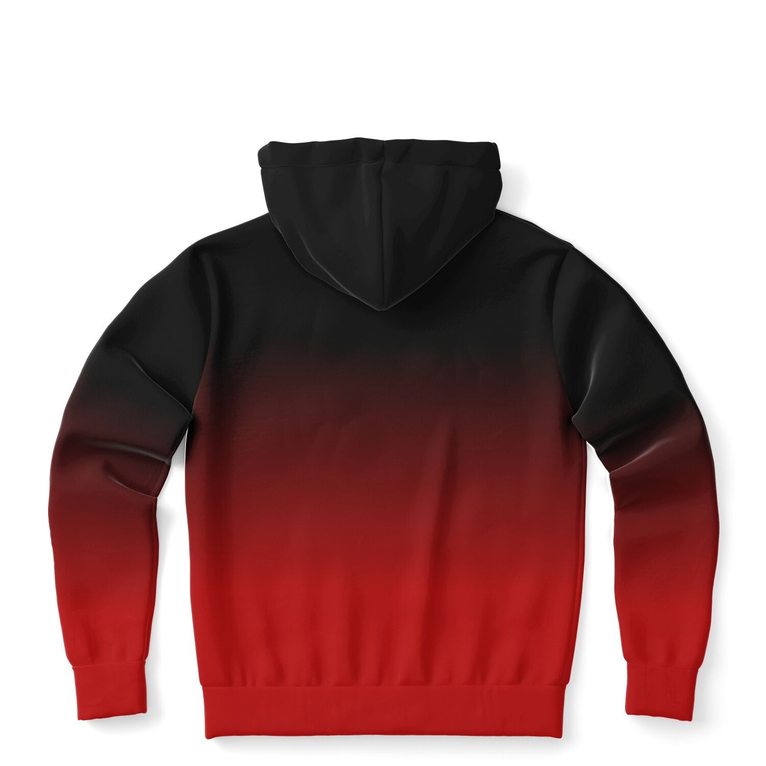Black and Red Ombre Zip Up Hoodie, Tie Dye Gradient Front Zipper